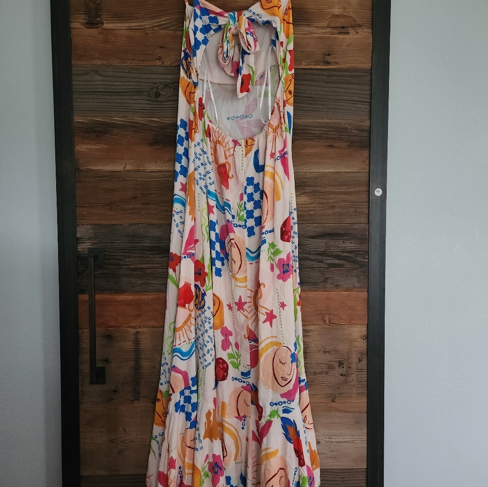 Paper Heart Womens Summer Maxi Dress Sun Stars Size Large - Picture 3 of 3